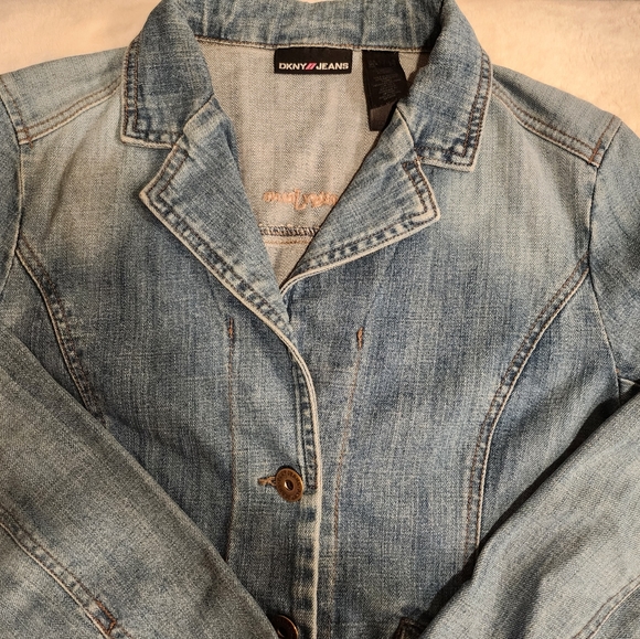DKNY Jeans Blue Casual Button-Up Denim Long Sleeve Jacket Women's Size S - Picture 3 of 10
